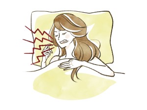 女性　眠る　歯ぎしり　食いしばり